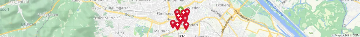 Kartenansicht für Apotheken-Notdienste in der Nähe von 1050 - Margareten (Wien)